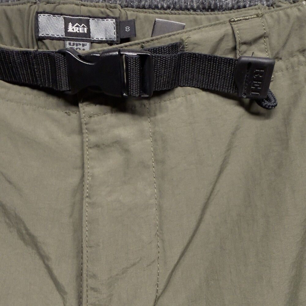 REI Sahara Womens 4 Convertible Cargo Pants Zip Off Hiking Shorts Nylon Green - Picture 7 of 16